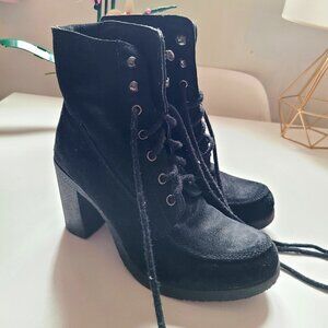 SoftMoc Black Suede Boots Size 8